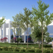rendering of proposed light industrial complex on the nw corner of atlantic boulevard and lyons road in coconut creek 770x320